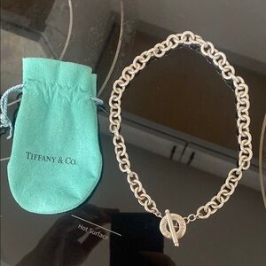 Authentic Tiffany & Co. Sterling Silver Toggle Choker Chain Necklace